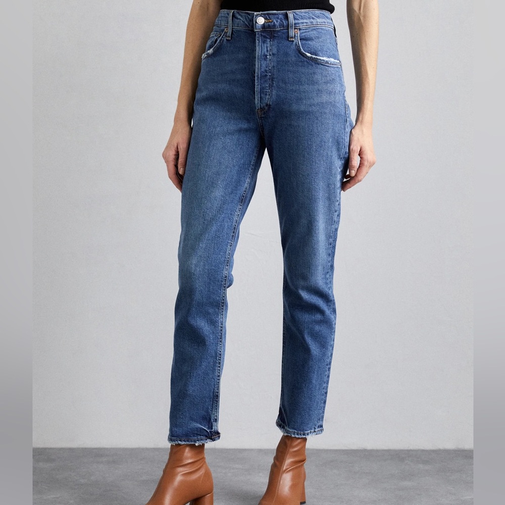 Agolde Blue Straight Leg Jeans